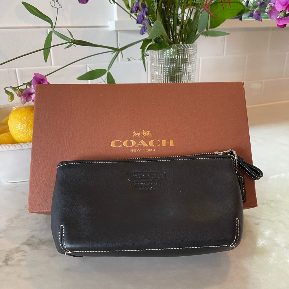 Leather Coach Cosmetic Bag